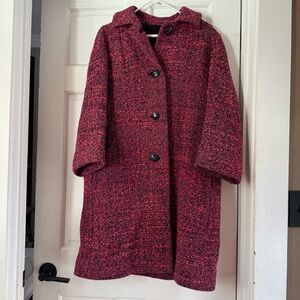 Union Made Women's Fuschia Textured Wool-Blend Coat
